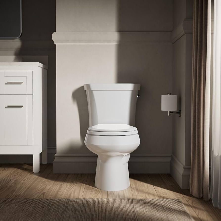 KOHLER K-3987-RA-0 Wellworth Round-Front Dual-Flush Toilet